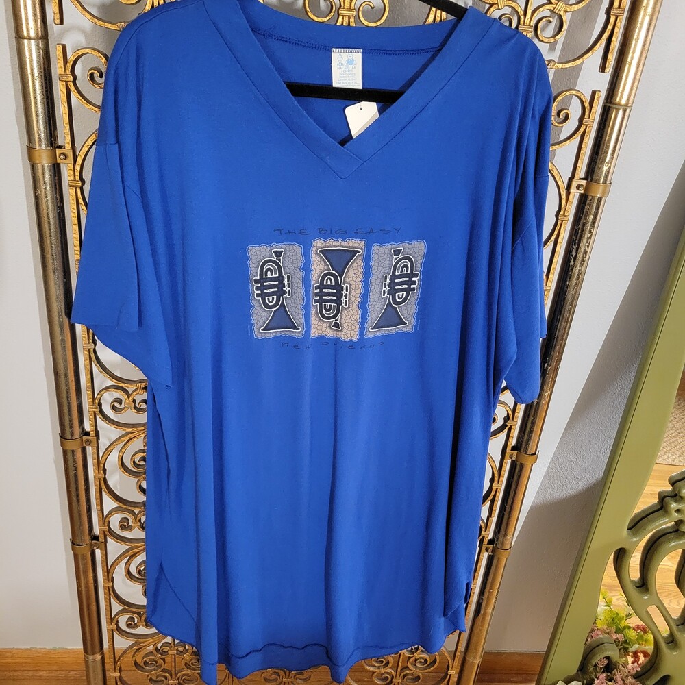 Vintage Y2K Blue Short Sleeve Extra Long One Size Fits All New Orleans